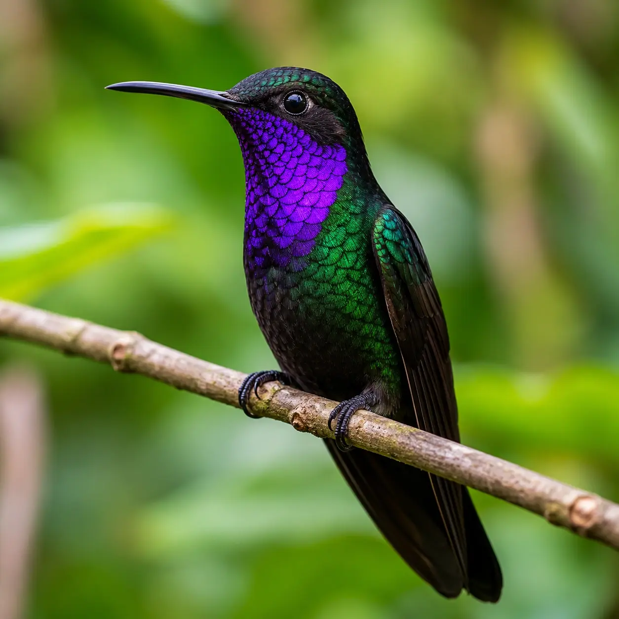 Purple-throated Carib hummingbird St Lucia