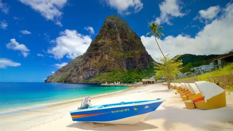 Beach stop during private tours in St Lucia
