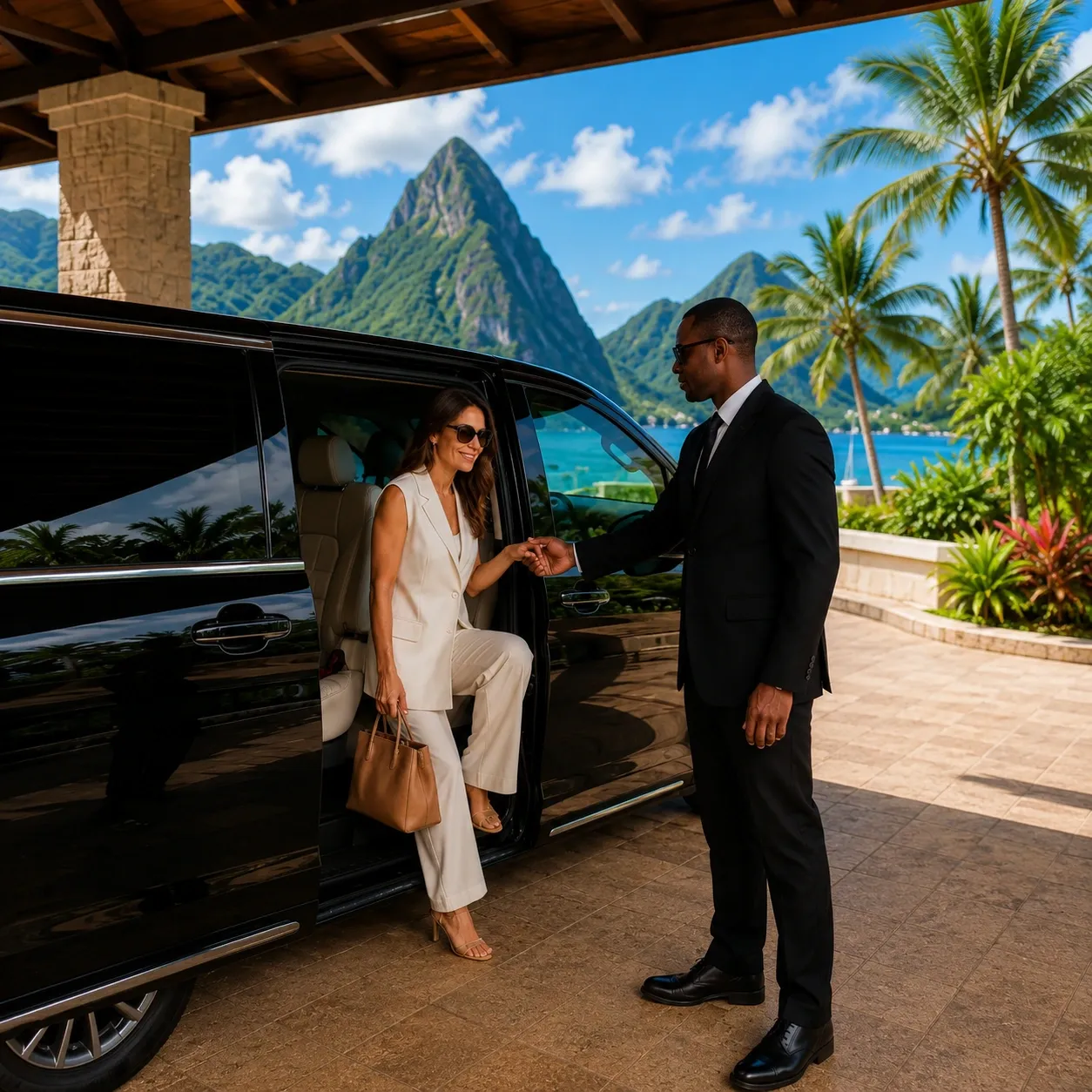 Luxury St Lucia private airport transfer to Royalton and island resorts