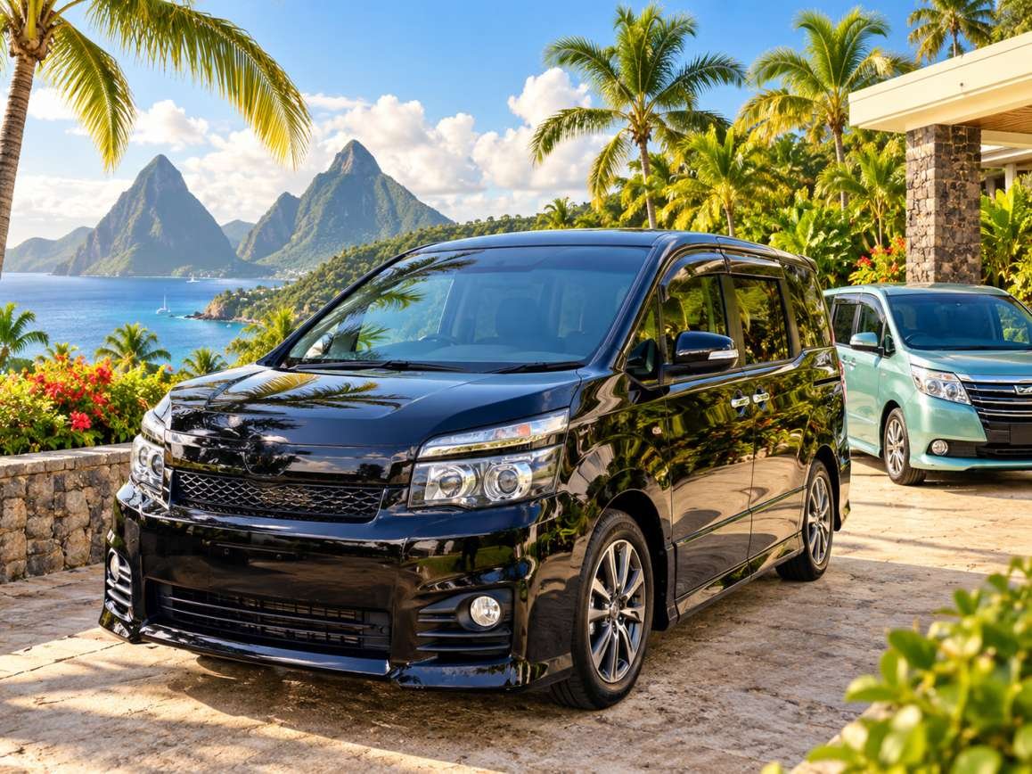 Comfort minivan for private transportation and airport transfers in St Lucia