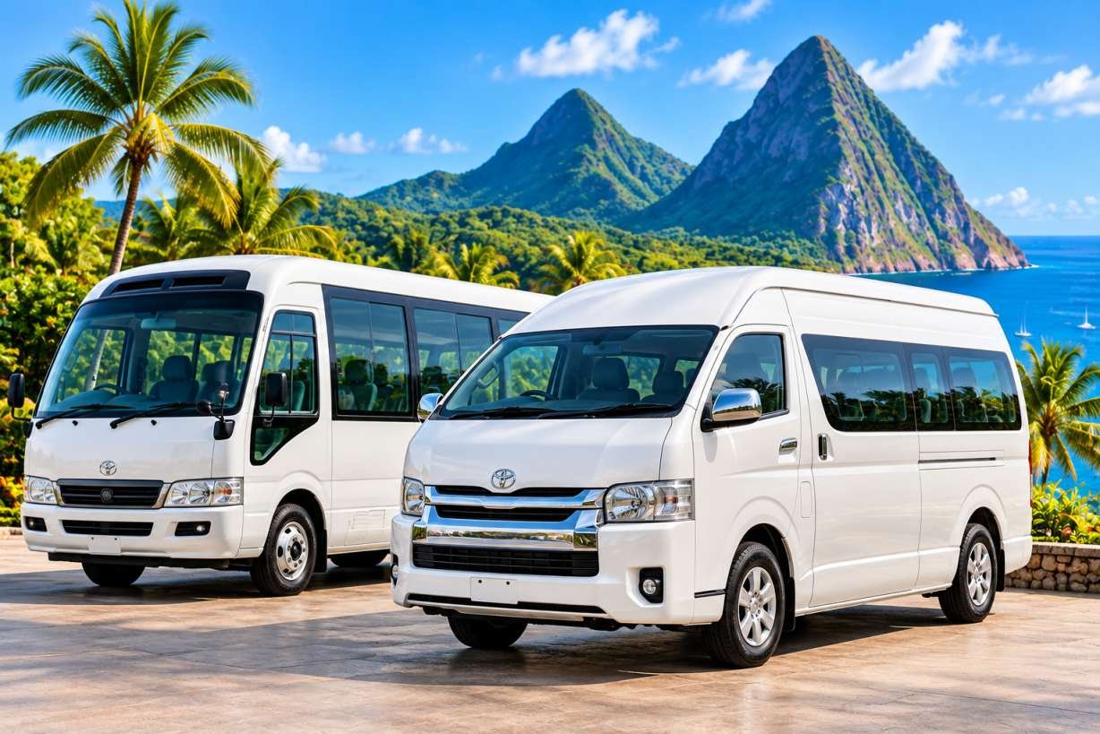 Group van and minibus transportation in St Lucia