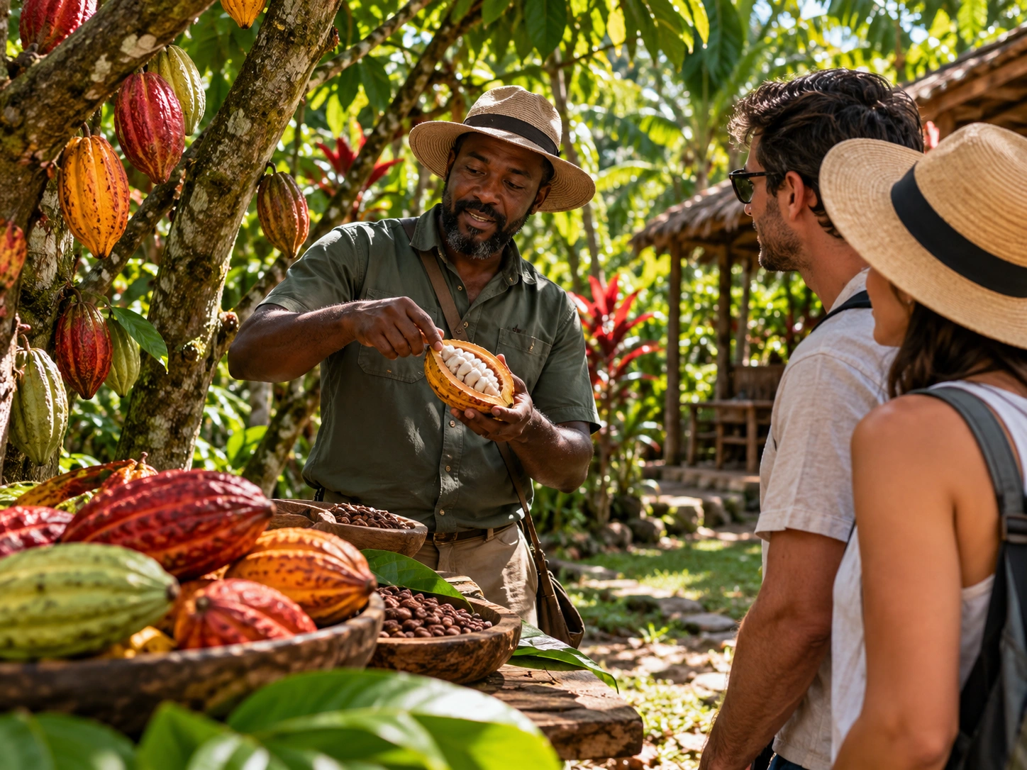 Historic cocoa plantation and coffee grove walk in St Lucia